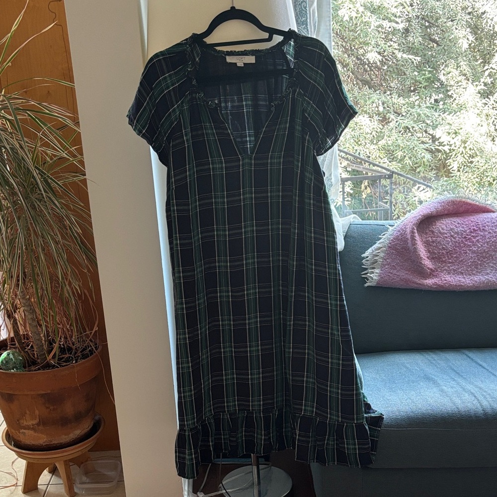 Loft Plus blackwatch Plaid Dress